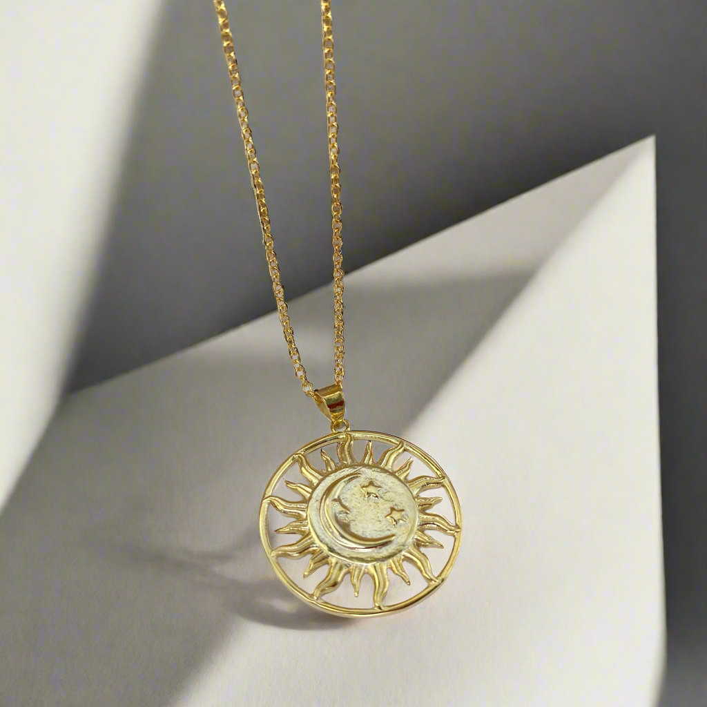 Sun Moon & Stars Pendant Necklace