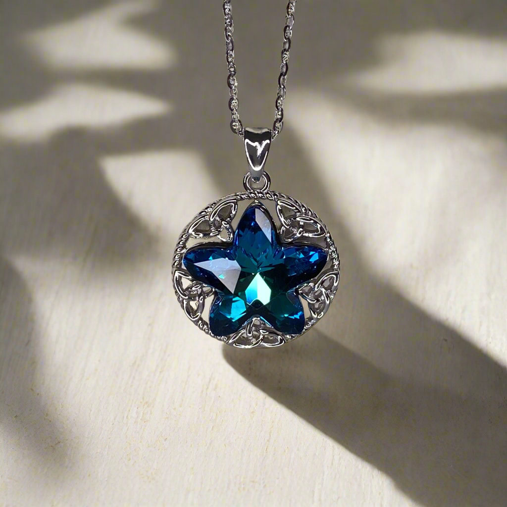 Lucky Blue Star Pendant Necklace