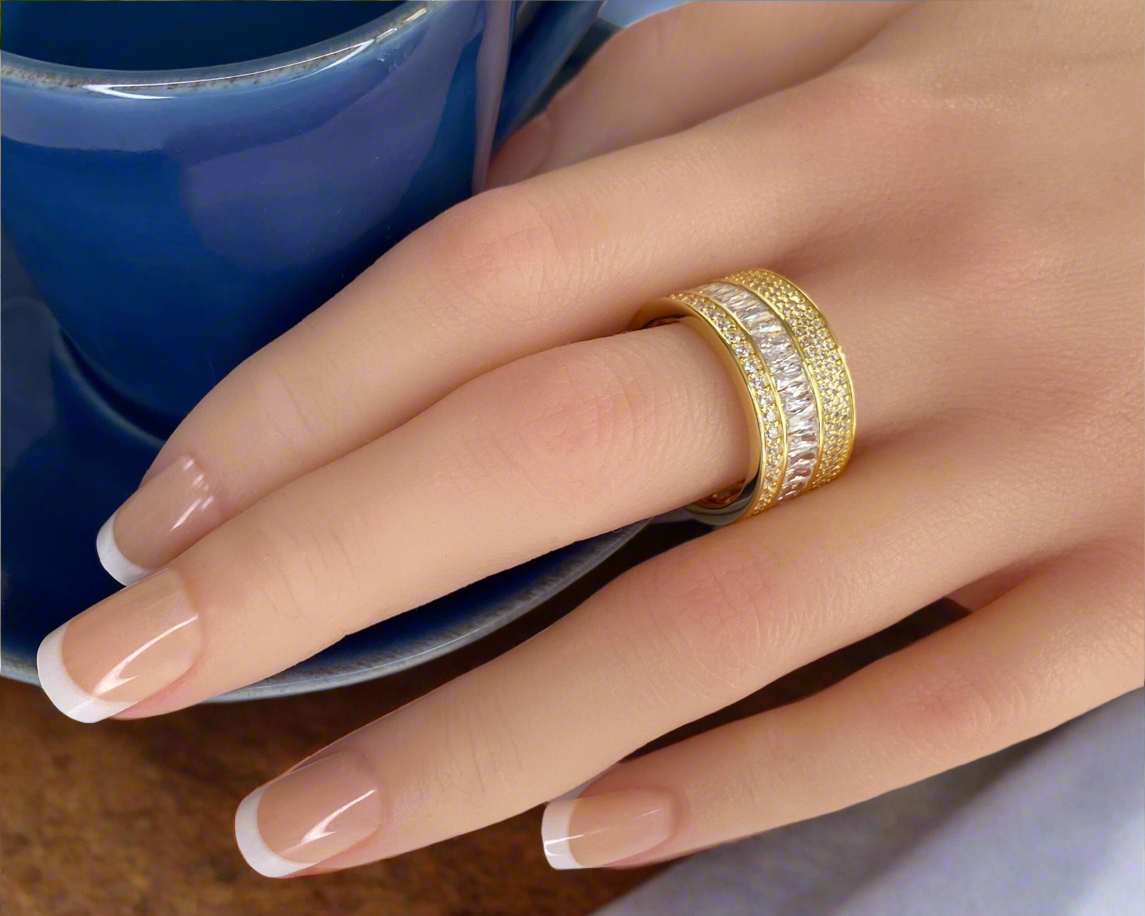 My Forever-Silver 18k Gold Plated with CZ Ring