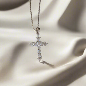 Cross Silver CZ Pendant Necklace