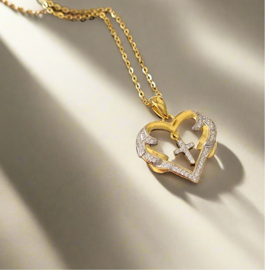 Cross My Heart Pendant Necklace