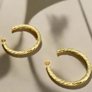 Hoop Silver 18k Gold Plated Earrings