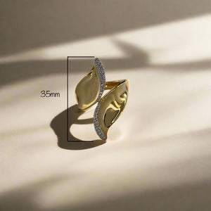 Venus-Silver 18k Gold Plated with CZ Stones Ring