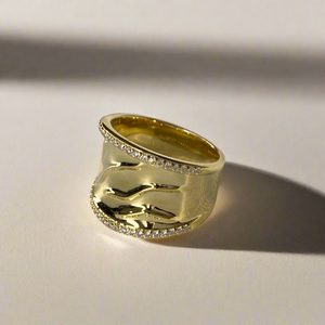 Silver 18k Gold Plated with Cubic Zirconia Ring