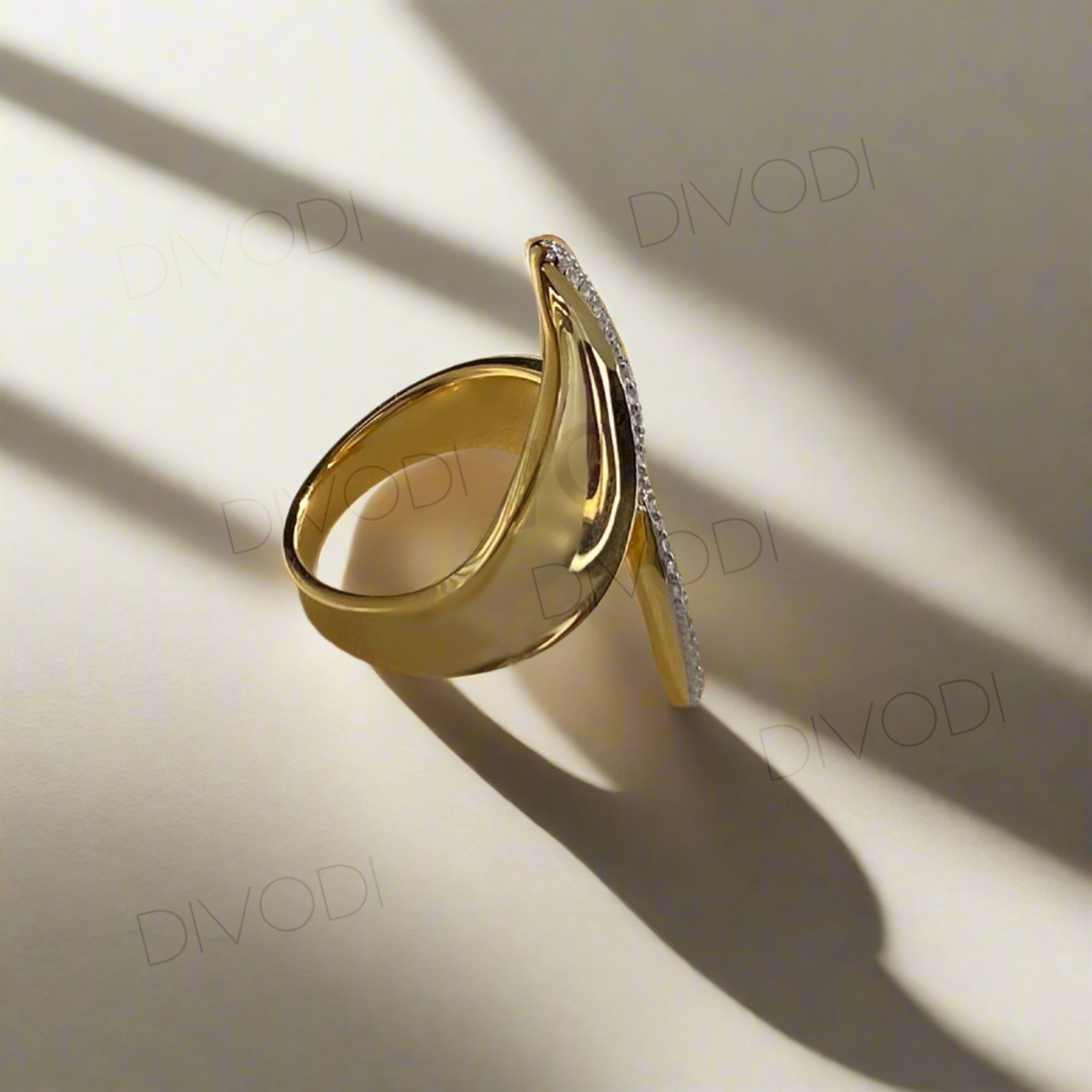 Venus-Silver 18k Gold Plated with CZ Stones Ring