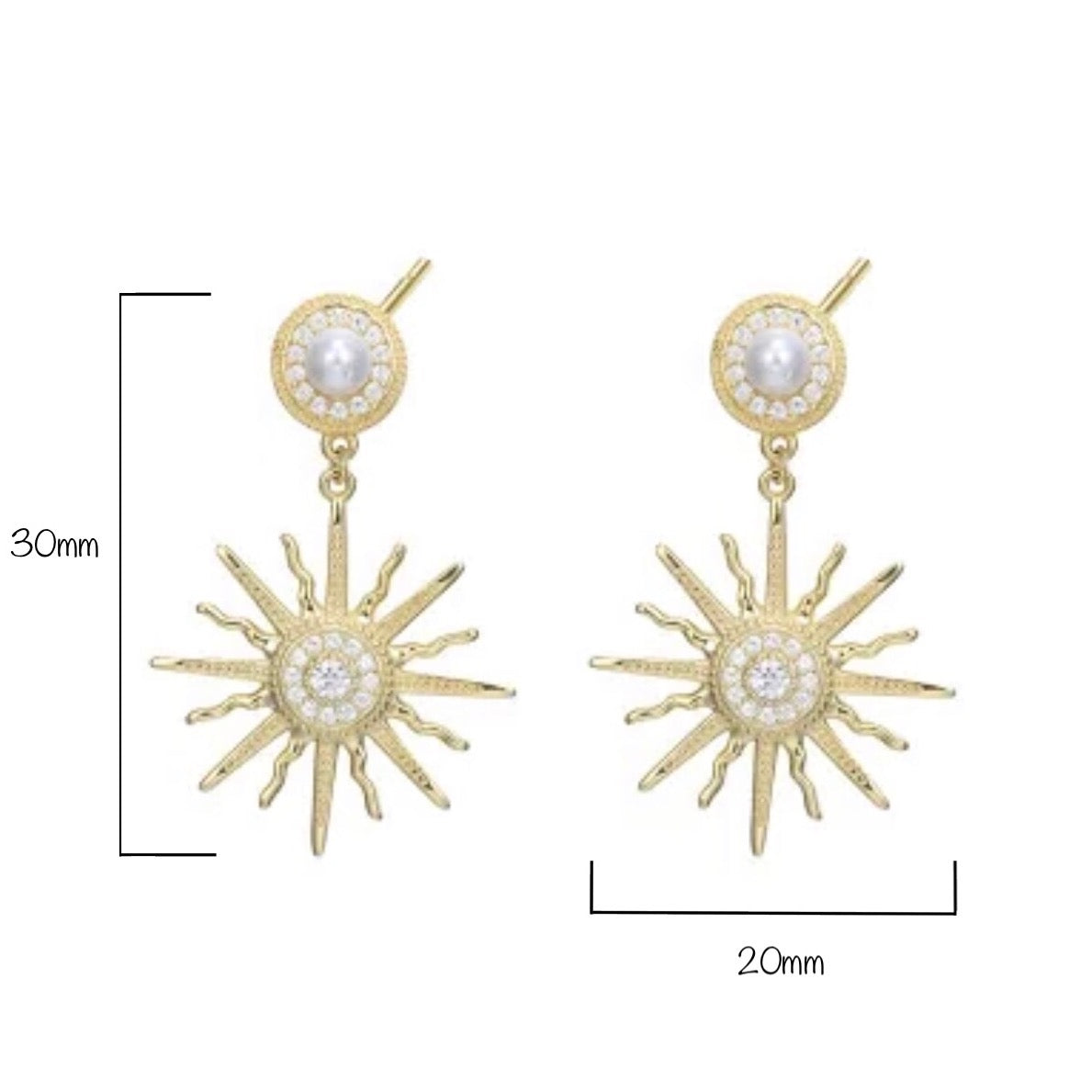 Silver 18k Gold Plated with Pearls Earrings