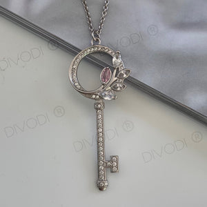 Key to My Heart Silver Pendant Necklace