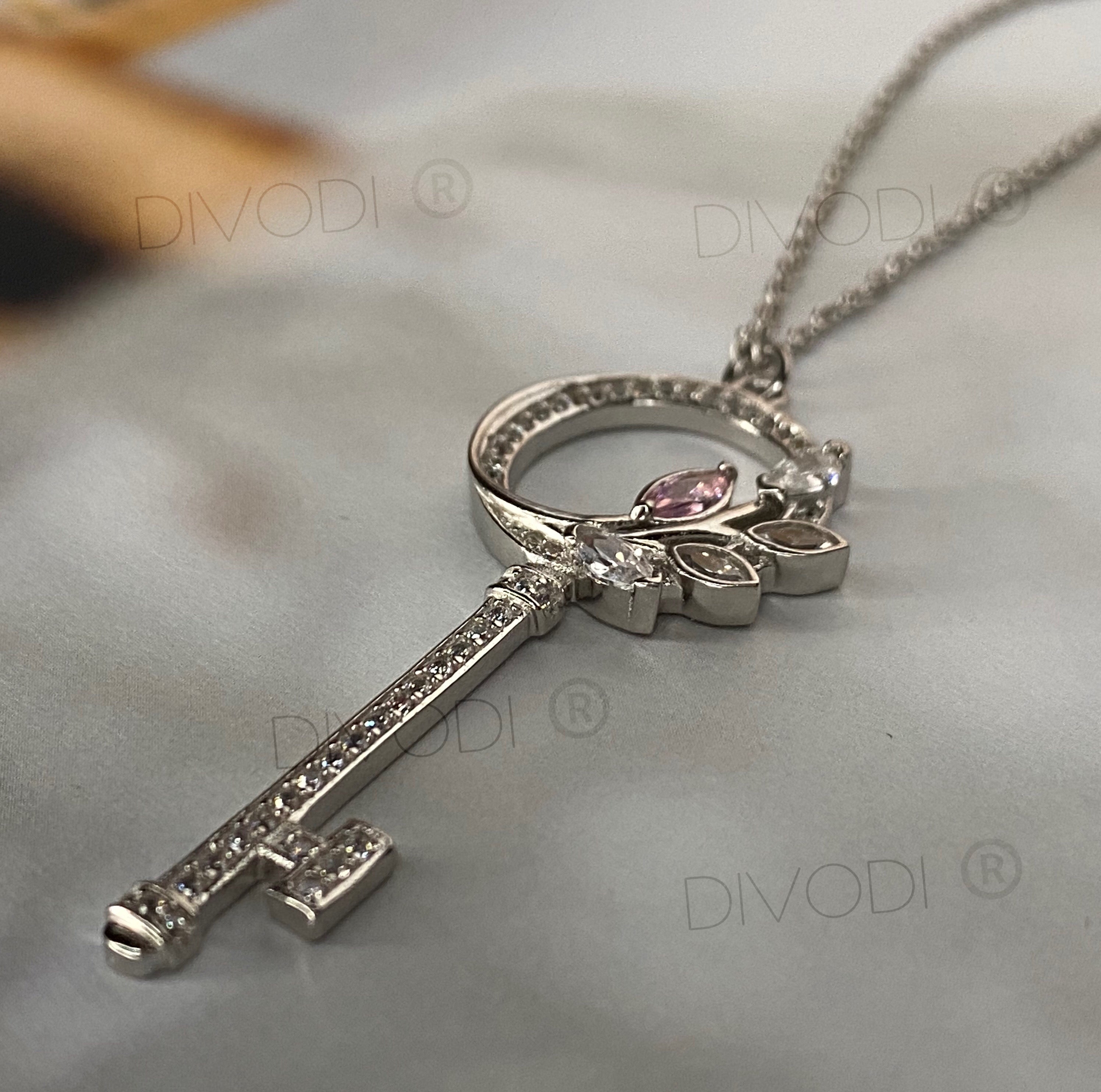 Key to My Heart Silver Pendant Necklace