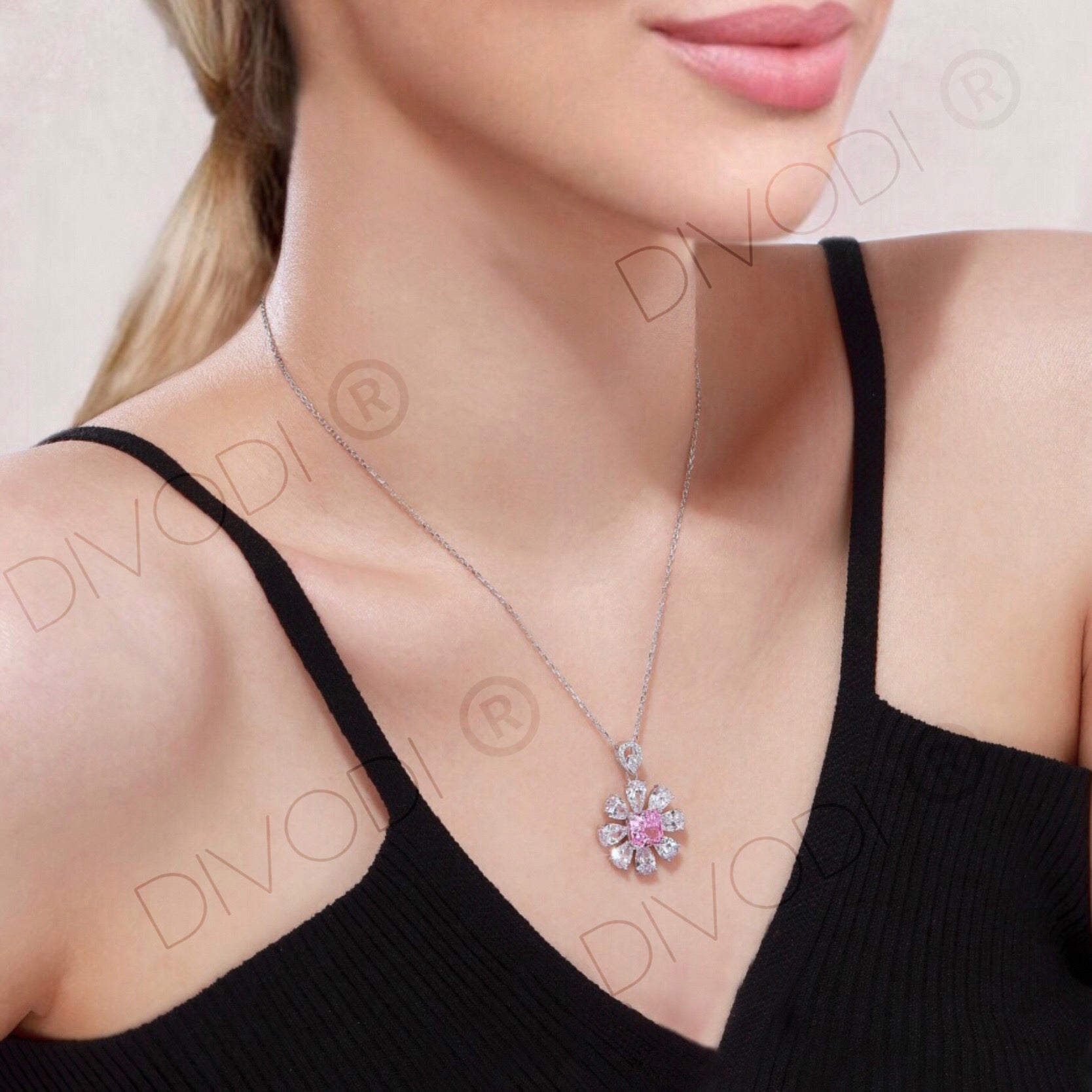 Pink Blossom Pendant Necklace