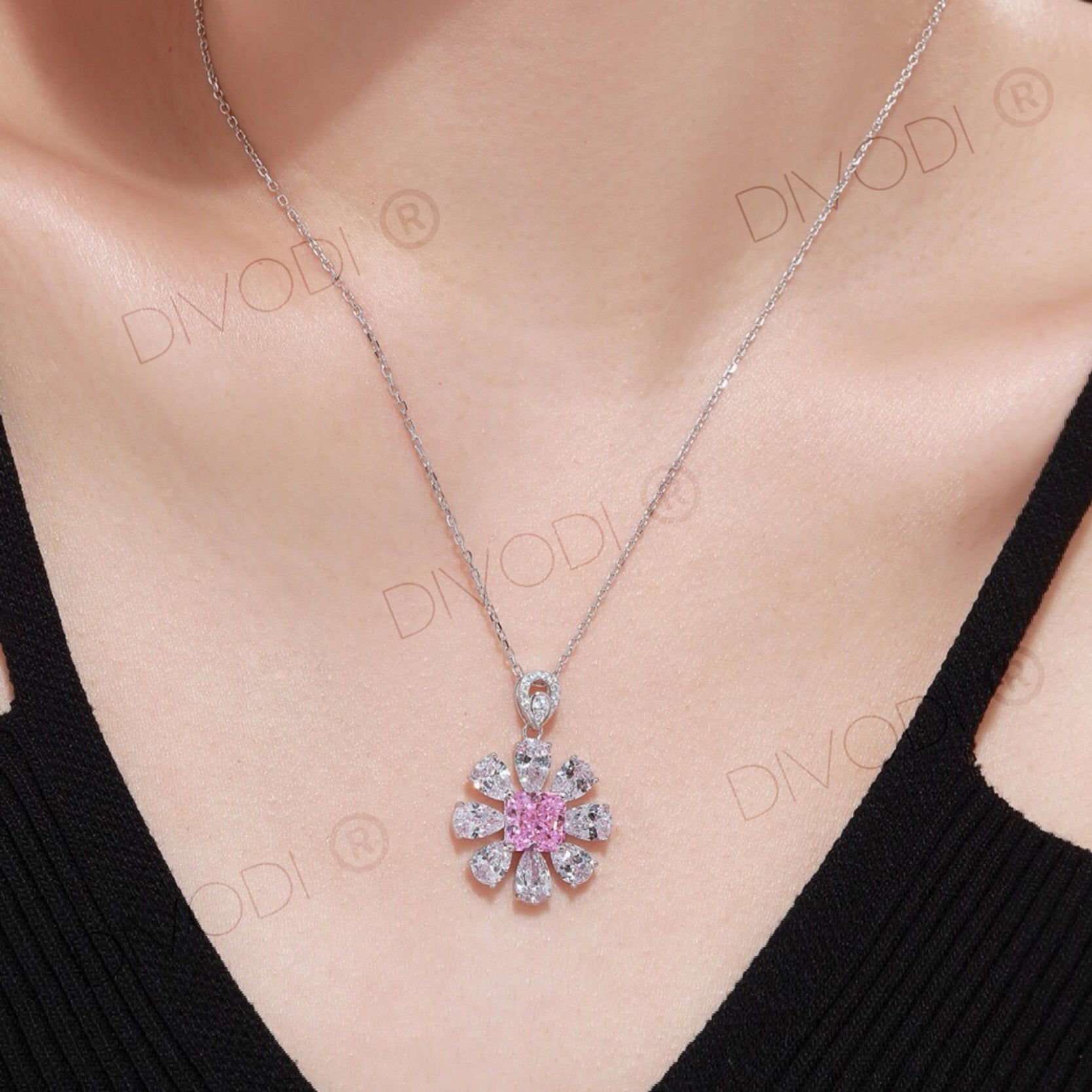 Pink Blossom Pendant Necklace