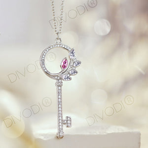 Key to My Heart Silver Pendant Necklace