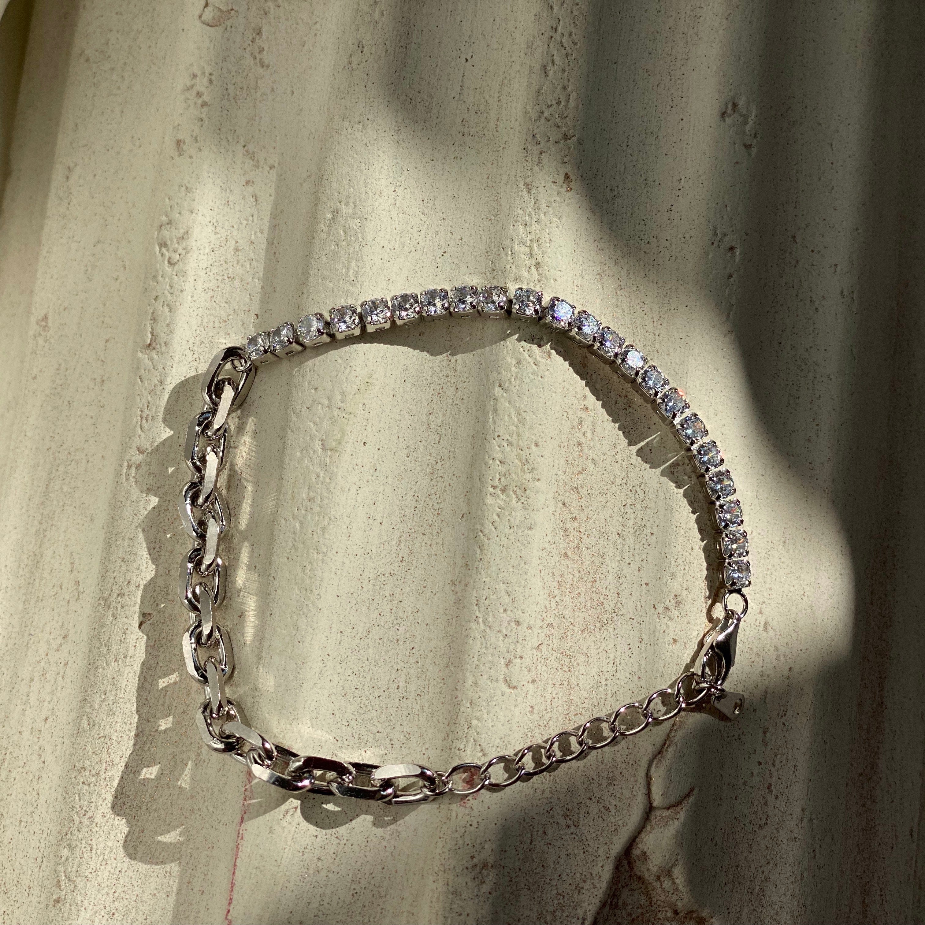 Tennis Style Silver Bracelet