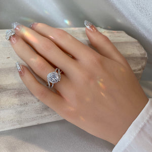 Silver Rhodium Plated with CZ Stones Ring