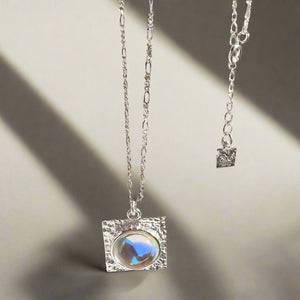 Moonstone Silver Pendant Necklace