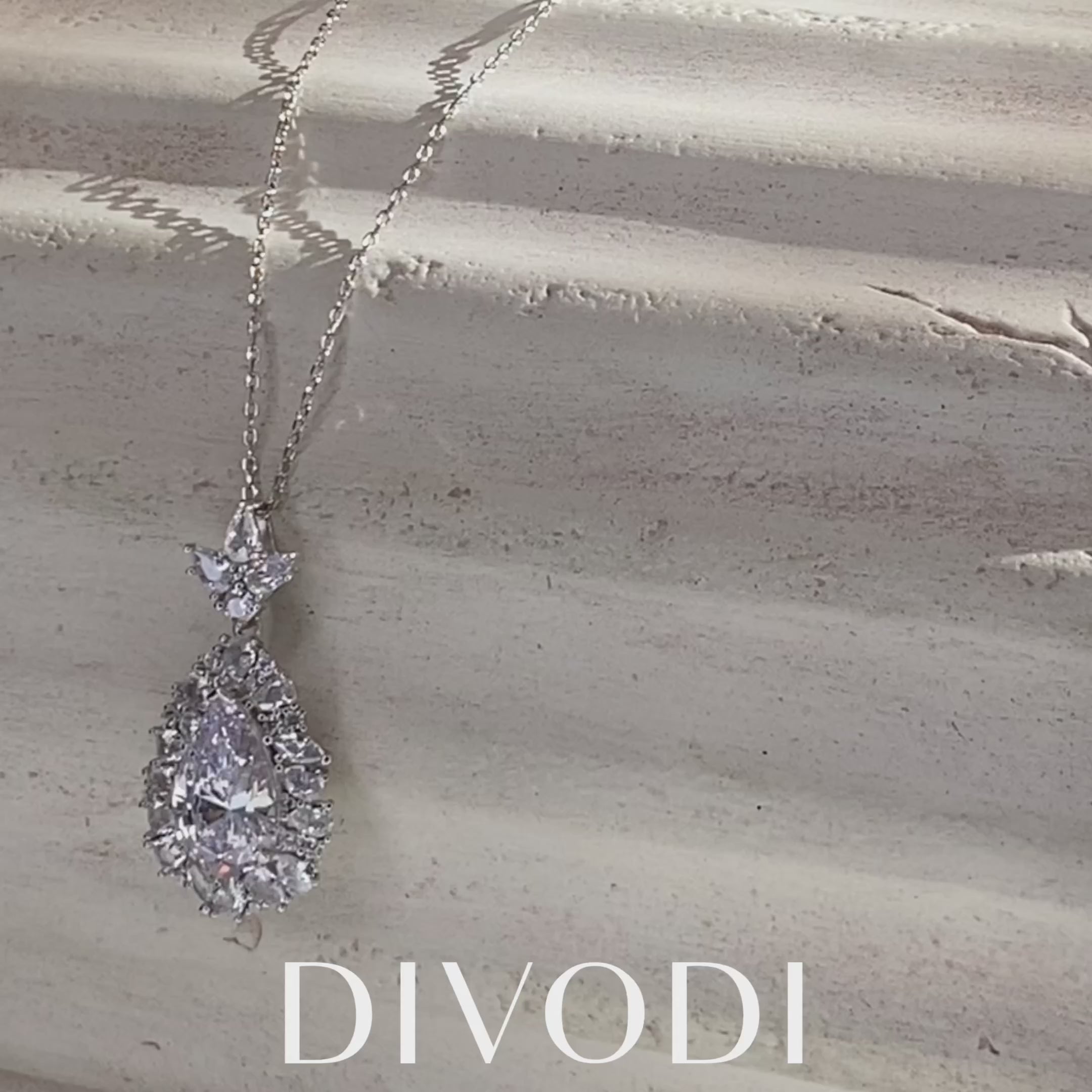 Jewel Silver Pendant Necklace with CZ Stone