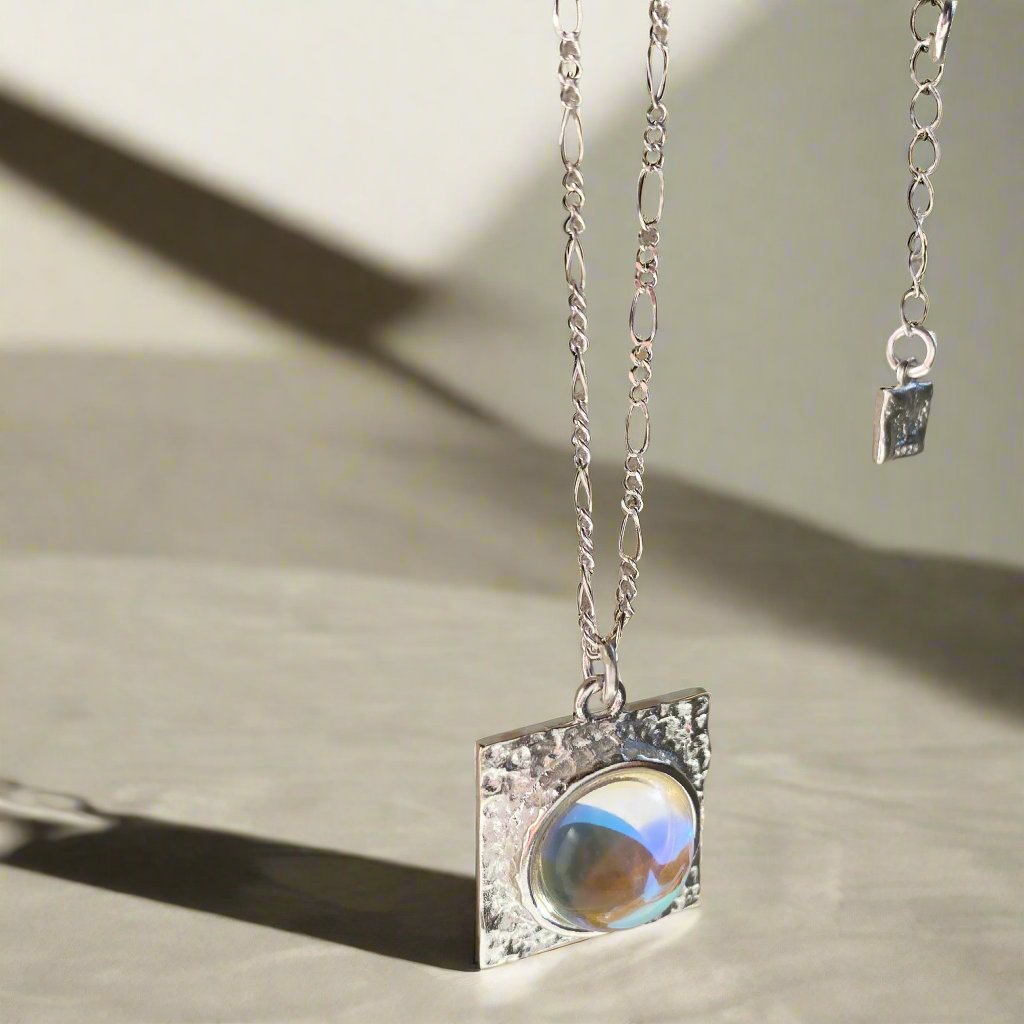 Moonstone Silver Pendant Necklace