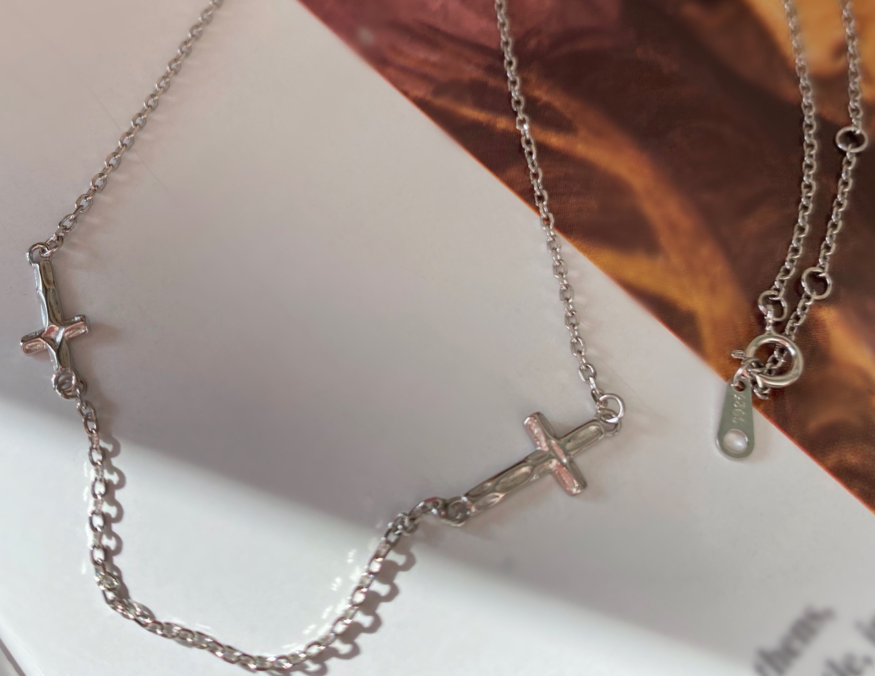 Sideways Cross Necklace