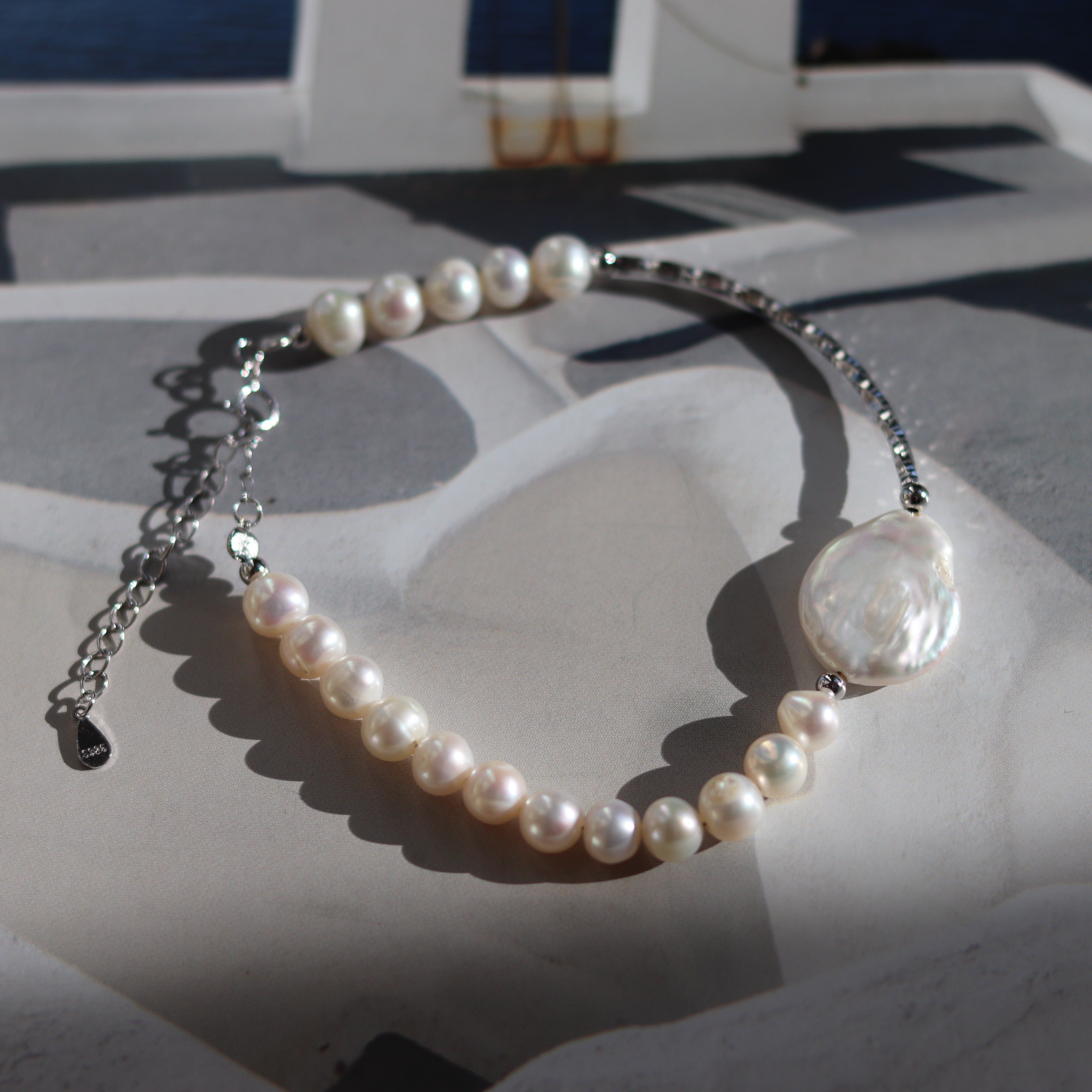 Silver Pearl Bracelet