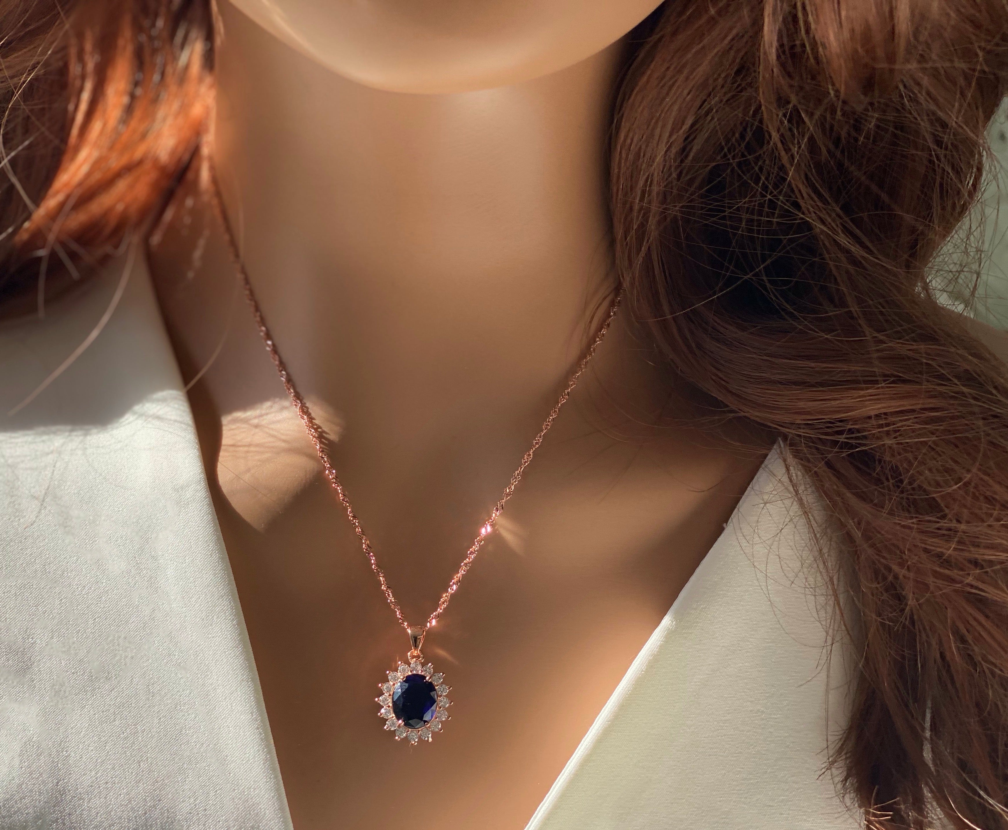 Rosie-Silver Rose Gold Plated Pendant Necklace