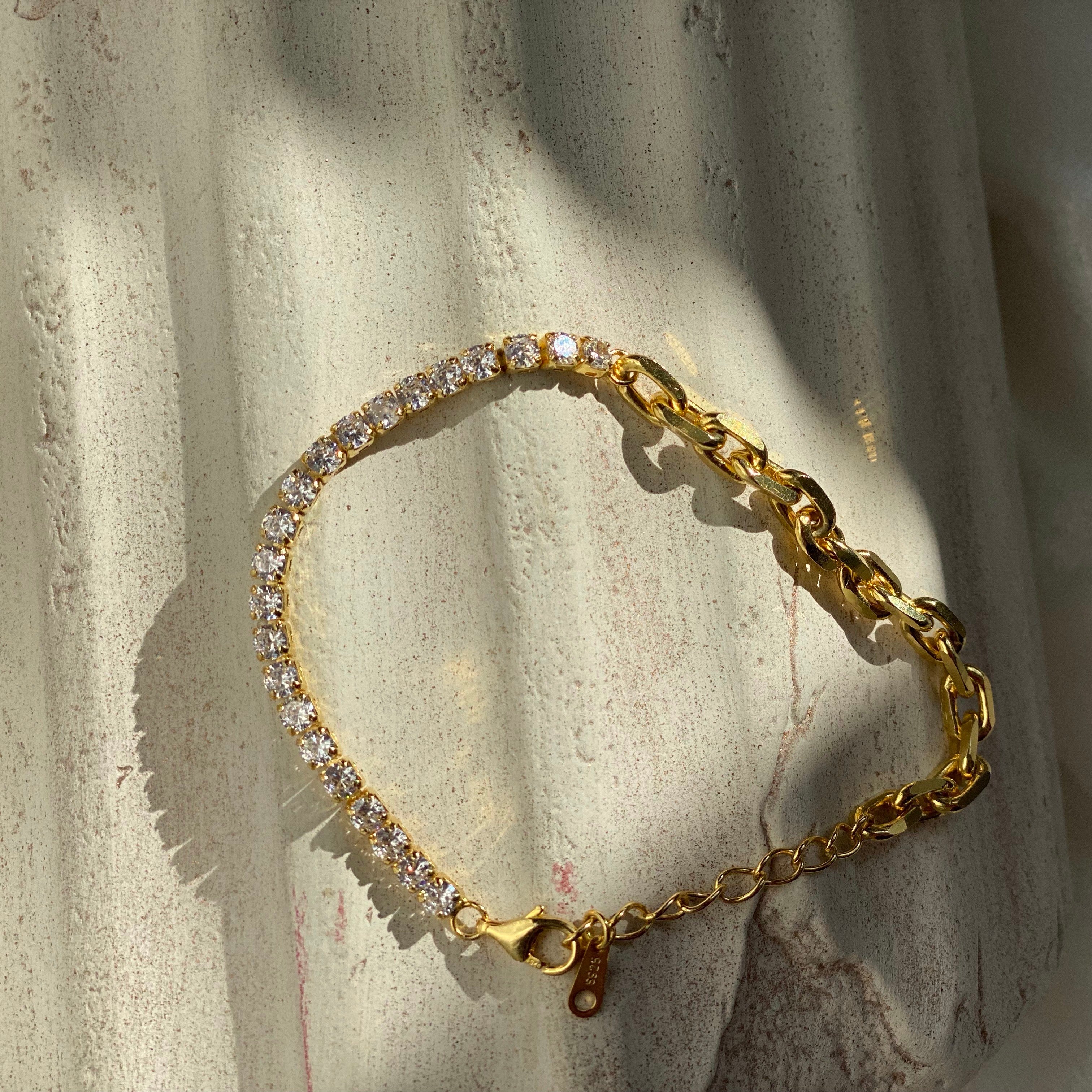 Tennis Style Gold Bracelet