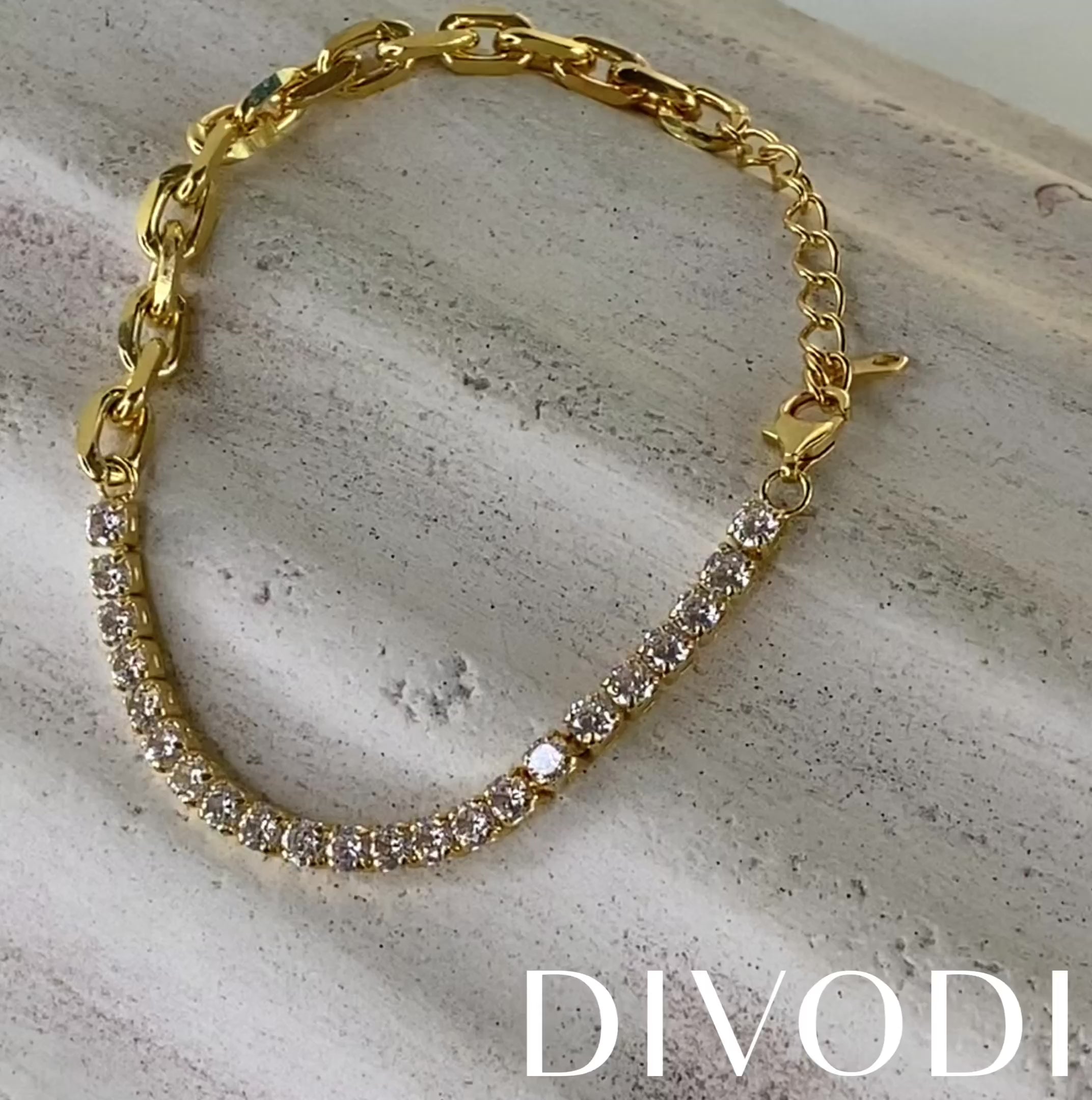 Tennis Style Gold Bracelet