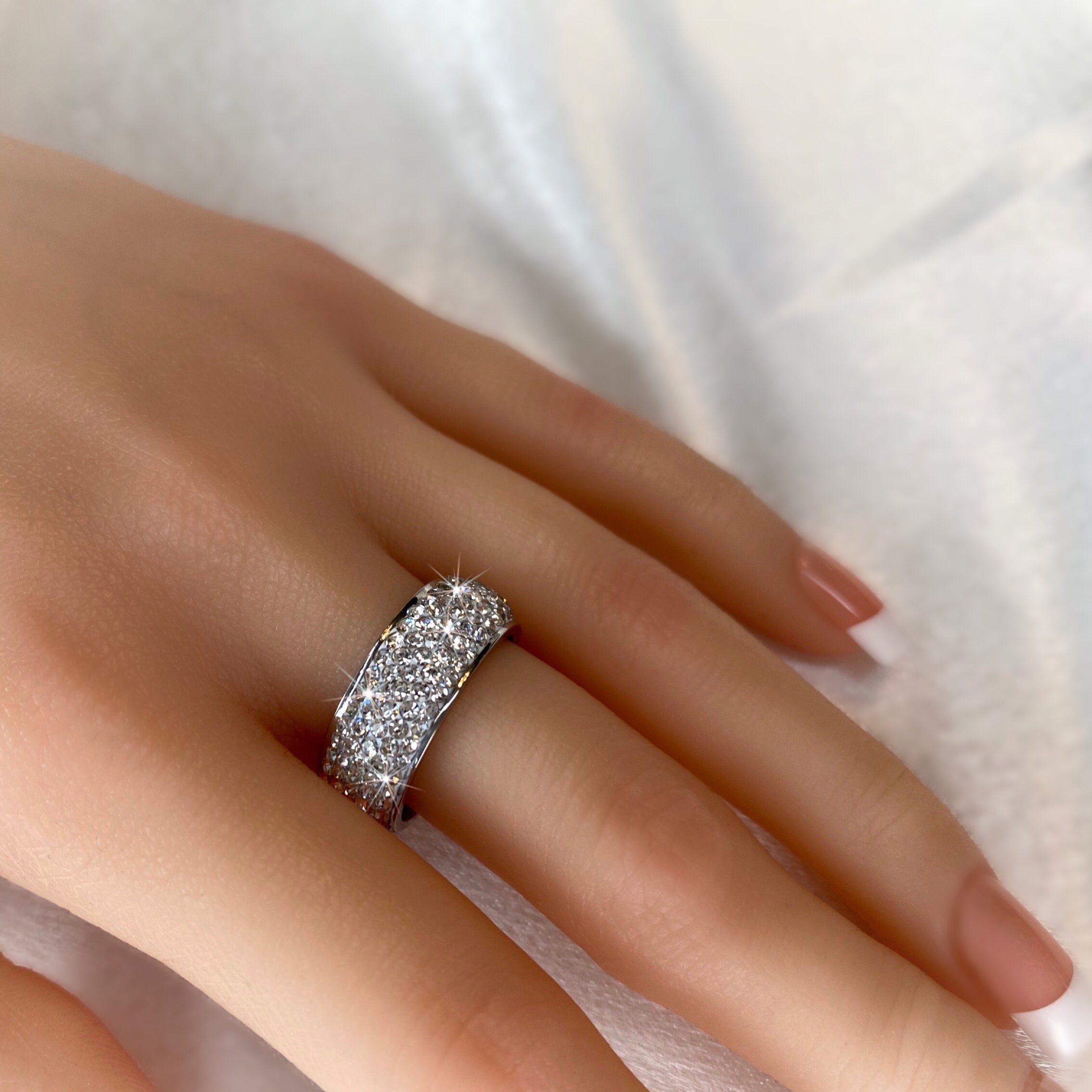 Ice Eternity-316L Stainless Steel with CZ Stones Ring