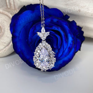 Jewel Silver Pendant Necklace with CZ Stone