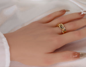 Majestic-Silver 18k Gold Plated Open Ring