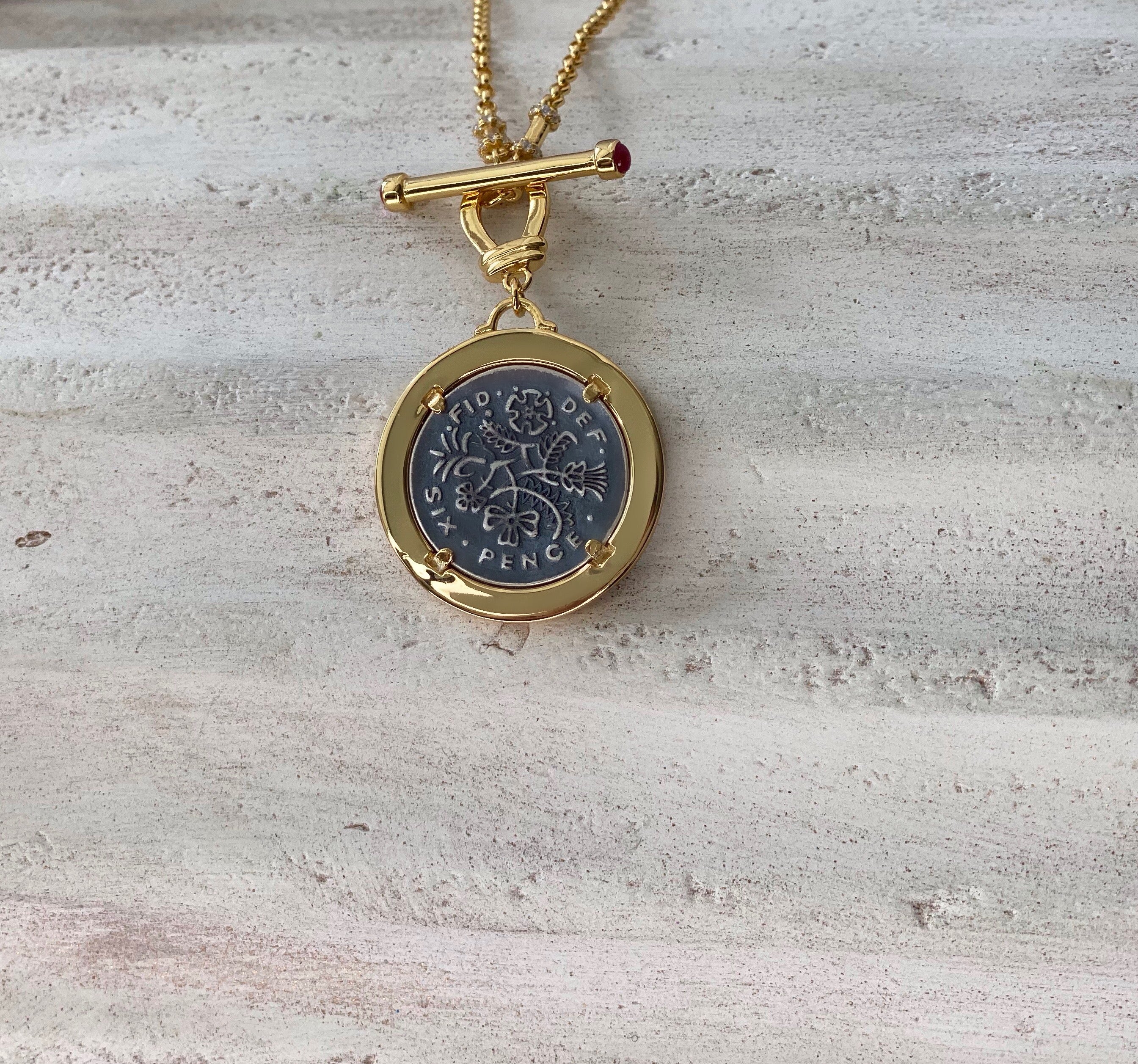 Portrait Coin Pendant Necklace