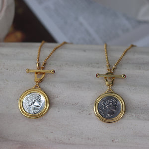 Portrait Coin Pendant Necklace