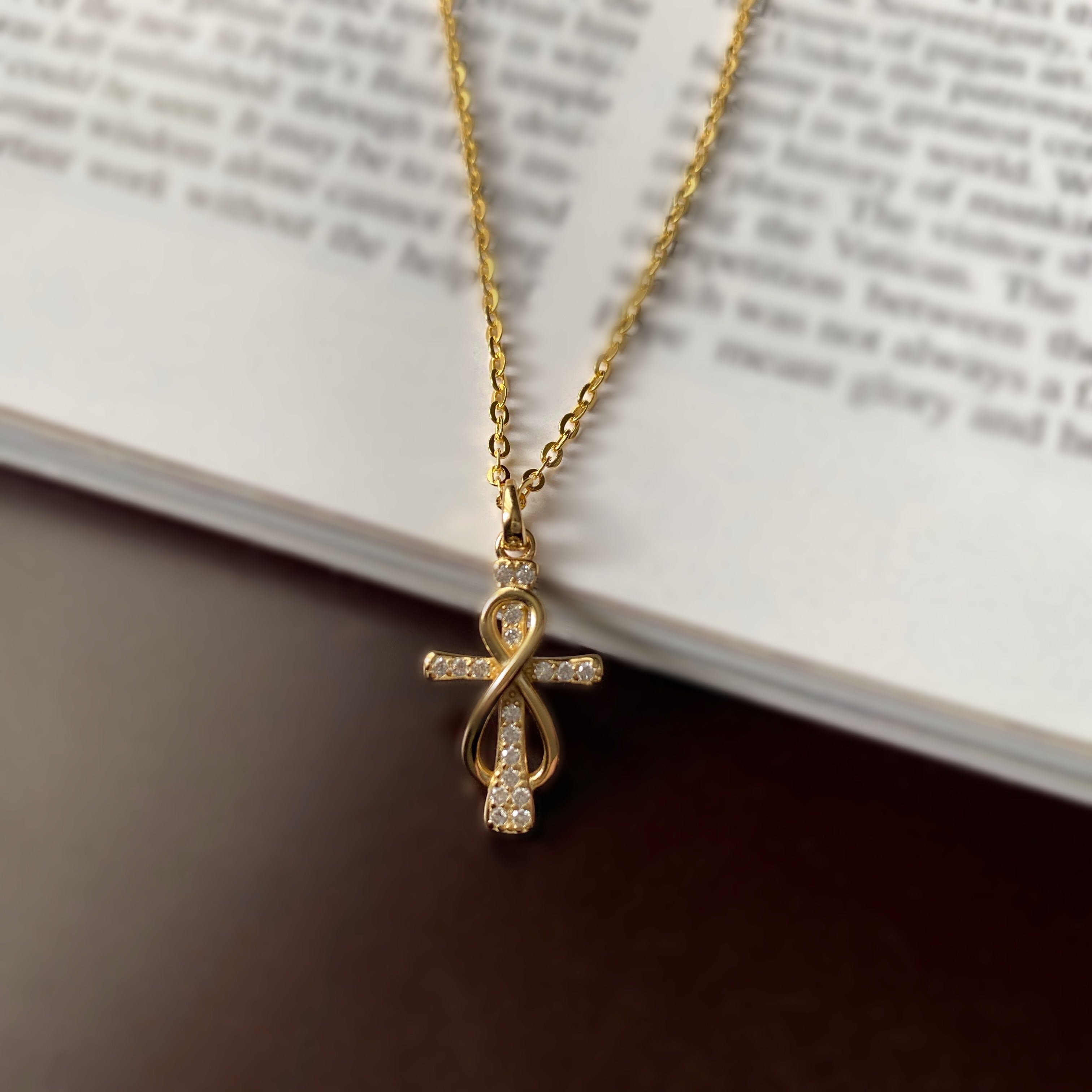 Infinity Cross Pendant Necklace