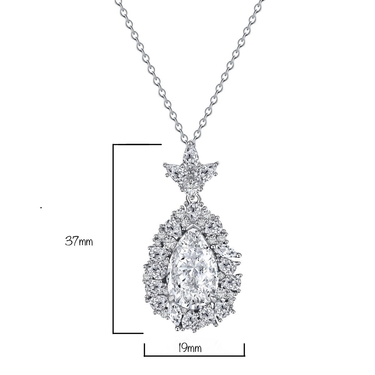 Jewel Silver Pendant Necklace with CZ Stone